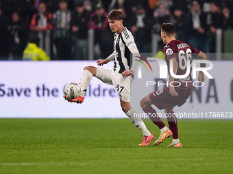 Nicolo Savona of Juventus plays during the Serie A match between Juventus and Torino FC at Allianz Stadium in Turin, Italy, on November 9, 2...