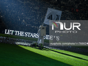 A general view of the NASA light show prior to the Serie A match between Juventus and Torino at Juventus Stadium in Turin, Italy, on Novembe...