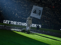 A general view of the NASA light show prior to the Serie A match between Juventus and Torino at Juventus Stadium in Turin, Italy, on Novembe...