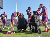 Players of Fiorentina play in the Italian Serie A football match between Fiorentina and Hellas Verona at the Artemio Franchi Stadium in Flor...