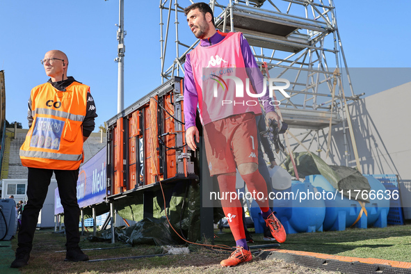 Pietro Terracciano stands before the Italian Serie A football match between Fiorentina and Hellas Verona at the Artemio Franchi Stadium in F...