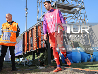 Pietro Terracciano stands before the Italian Serie A football match between Fiorentina and Hellas Verona at the Artemio Franchi Stadium in F...