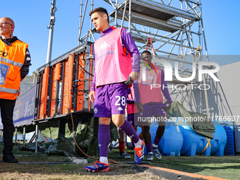 Lucas Martinez Quarta enters the field during the Italian Serie A football match between Fiorentina and Hellas Verona in Florence, Italy, on...