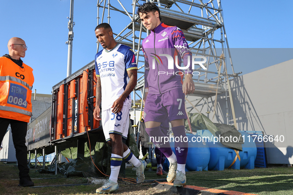 Riccardo Sottil enters the field during the Italian Serie A football match between Fiorentina and Hellas Verona at the Artemio Franchi Stadi...