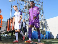 Moise Kean enters the field during the Italian Serie A football match between Fiorentina and Hellas Verona at the Artemio Franchi Stadium in...