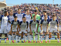 Hellas Verona players pose for a team photo prior to the Italian Serie A football match between Fiorentina and Hellas Verona in Florence, It...