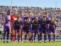 Fiorentina players pose for a team photo prior to the Italian Serie A football match between Fiorentina and Hellas Verona at the Artemio Fra...