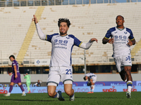 Serdar celebrates after scoring his team's goal during the Italian Serie A football match between Fiorentina and Hellas Verona at the Artemi...