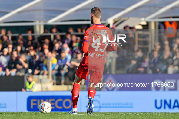 David De Gea during the Italian Serie A football match between Fiorentina and Hellas Verona at the Artemio Franchi Stadium in Florence, Ital...