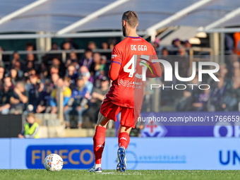 David De Gea during the Italian Serie A football match between Fiorentina and Hellas Verona at the Artemio Franchi Stadium in Florence, Ital...