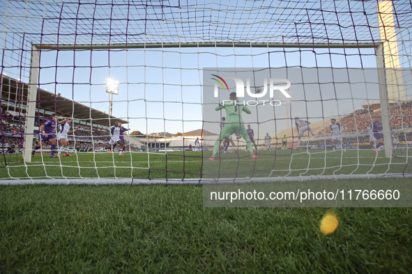 Montipo participates in the Italian Serie A football match between Fiorentina and Hellas Verona in Florence, Italy, on November 10, 2024, at...