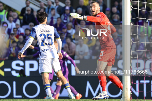 David De Gea during the Italian Serie A football match between Fiorentina and Hellas Verona at the Artemio Franchi Stadium in Florence, Ital...