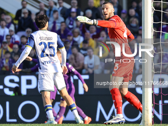 David De Gea during the Italian Serie A football match between Fiorentina and Hellas Verona at the Artemio Franchi Stadium in Florence, Ital...