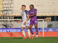 Moise Kean participates in the Italian Serie A football match between Fiorentina and Hellas Verona in Florence, Italy, on November 10, 2024,...