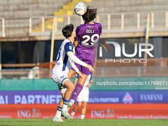 Yacine Adli participates in the Italian Serie A football match between Fiorentina and Hellas Verona at the Artemio Franchi Stadium in Floren...