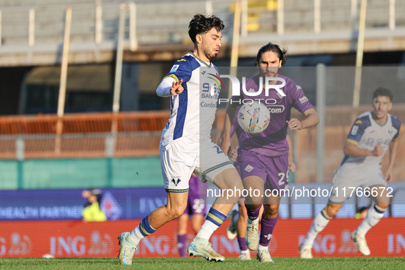 Yacine Adli participates in the Italian Serie A football match between Fiorentina and Hellas Verona at the Artemio Franchi Stadium in Floren...