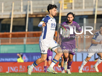 Yacine Adli participates in the Italian Serie A football match between Fiorentina and Hellas Verona at the Artemio Franchi Stadium in Floren...