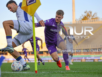 Coppola and Lucas Beltran participate in the Italian Serie A football match between Fiorentina and Hellas Verona in Florence, Italy, on Nove...