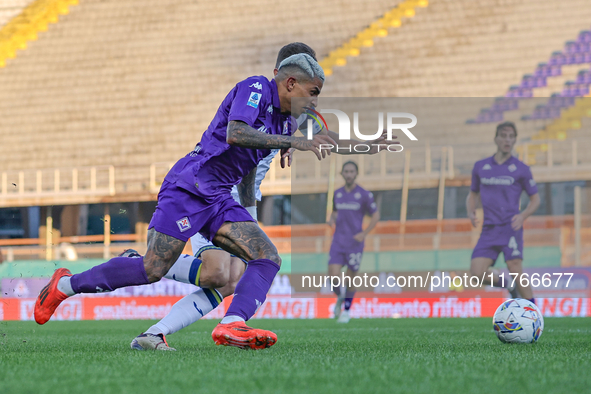 Domilson Cordeiro Dos Santos Dodo participates in the Italian Serie A football match between Fiorentina and Hellas Verona at the Artemio Fra...