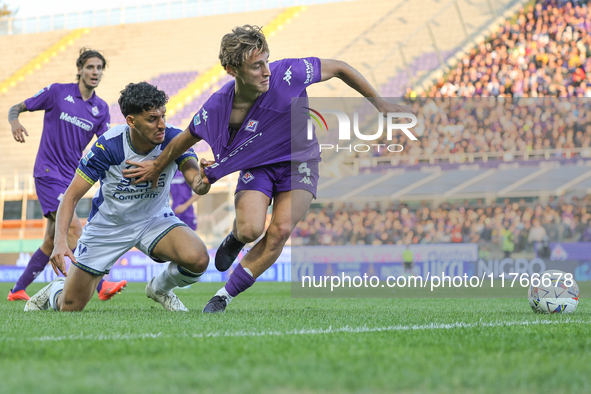 Andrea Colpani participates in the Italian Serie A football match between Fiorentina and Hellas Verona in Florence, Italy, on November 10, 2...