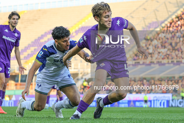 Andrea Colpani participates in the Italian Serie A football match between Fiorentina and Hellas Verona in Florence, Italy, on November 10, 2...