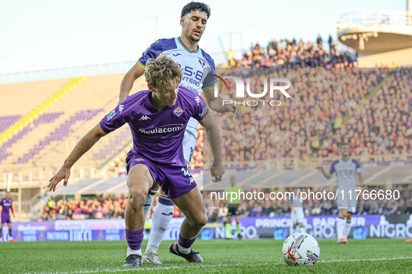 Andrea Colpani participates in the Italian Serie A football match between Fiorentina and Hellas Verona in Florence, Italy, on November 10, 2...