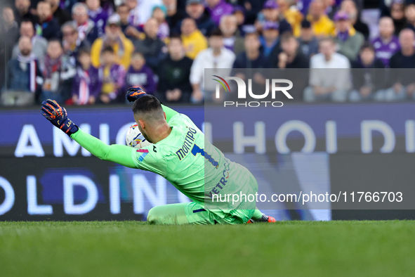 Montipo participates in the Italian Serie A football match between Fiorentina and Hellas Verona in Florence, Italy, on November 10, 2024, at...