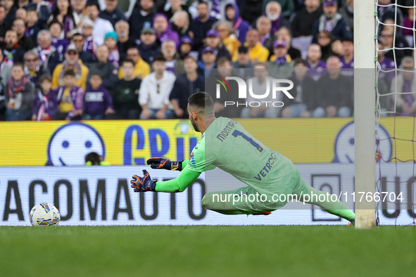 Montipo participates in the Italian Serie A football match between Fiorentina and Hellas Verona in Florence, Italy, on November 10, 2024, at...