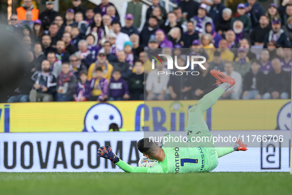 Montipo participates in the Italian Serie A football match between Fiorentina and Hellas Verona in Florence, Italy, on November 10, 2024, at...