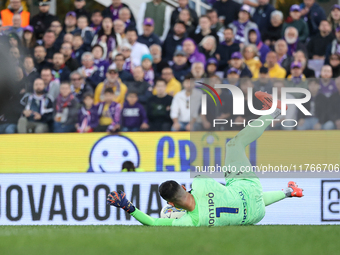 Montipo participates in the Italian Serie A football match between Fiorentina and Hellas Verona in Florence, Italy, on November 10, 2024, at...