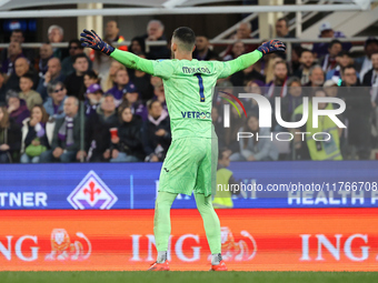 Montipo participates in the Italian Serie A football match between Fiorentina and Hellas Verona in Florence, Italy, on November 10, 2024, at...