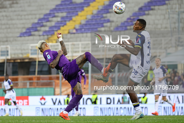 Duda participates in the Italian Serie A football match between Fiorentina and Hellas Verona at the Artemio Franchi Stadium in Florence, Ita...