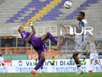 Duda participates in the Italian Serie A football match between Fiorentina and Hellas Verona at the Artemio Franchi Stadium in Florence, Ita...