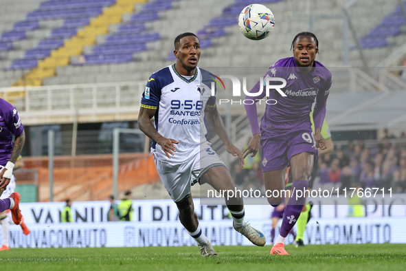 Duda and Christian Kouame participate in the Italian Serie A football match between Fiorentina and Hellas Verona in Florence, Italy, on Nove...