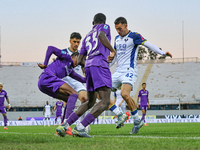 Christian Kouame controls the ball during the Italian Serie A football match between Fiorentina and Hellas Verona in Florence, Italy, on Nov...