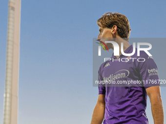 Edoardo Bove participates in the Italian Serie A football match between Fiorentina and Hellas Verona in Florence, Italy, on November 10, 202...