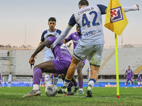 Moise Kean is near the corner during the Italian Serie A football match between Fiorentina and Hellas Verona at the Artemio Franchi Stadium...