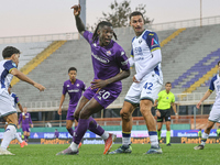 Moise Kean participates in the Italian Serie A football match between Fiorentina and Hellas Verona in Florence, Italy, on November 10, 2024,...