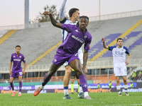 Moise Kean participates in the Italian Serie A football match between Fiorentina and Hellas Verona in Florence, Italy, on November 10, 2024,...