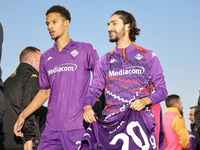 Yacine Adli of Fiorentina celebrates after scoring his team's goal during the Italian Serie A football match between Fiorentina and Hellas V...