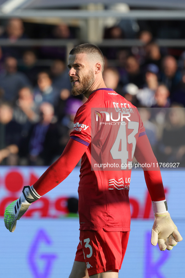 David De Gea of ACF Fiorentina during the Italian Serie A football match between ACF Fiorentina and Hellas Verona FC ,on November 10 , 2024...