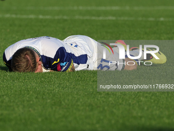 Tomas Suslov of Hellas Verona FC lies on the ground during the Italian Serie A football match between ACF Fiorentina and Hellas Verona FC ,o...