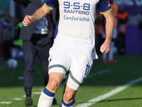 Casper Tengstedt of Hellas Verona FC controls the ball during  the Italian Serie A football match between ACF Fiorentina and Hellas Verona F...