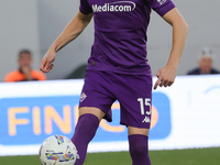 Pietro Comuzzo of ACF Fiorentina controls the ball during the Italian Serie A football match between ACF Fiorentina and Hellas Verona FC ,on...