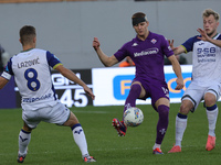 Pietro Comuzzo of ACF Fiorentina and Darko Lazovic of Hellas Verona FC ,battle for the ball during the Italian Serie A football match betwee...