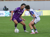 Yacine Adli of ACF Fiorentina and Domagoj Bradaric of Hellas Verona FC ,battle for the ball during the Italian Serie A football match betwee...