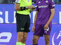 Referee Luca Zufferli and Yacine Adli during the Italian Serie A football match between ACF Fiorentina and Hellas Verona FC ,on November 10...