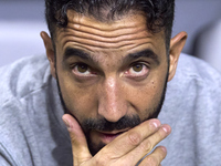 Ruben Amorim, Head Coach of Sporting CP, reacts before the Liga Portugal Betclic match between SC Braga and Sporting CP at Estadio Municipal...