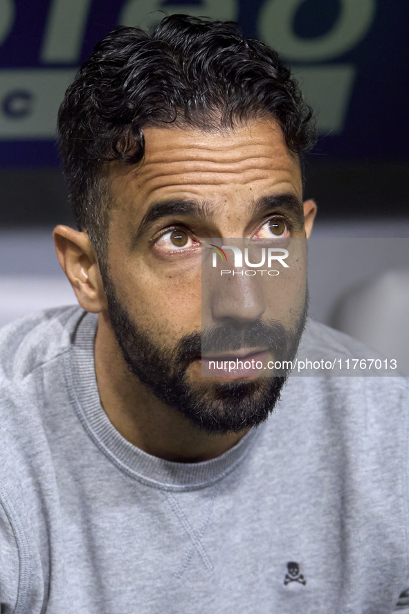 Ruben Amorim, Head Coach of Sporting CP, looks on prior to the Liga Portugal Betclic match between SC Braga and Sporting CP at Estadio Munic...