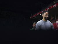 Ruben Amorim, Head Coach of Sporting CP, looks on prior to the Liga Portugal Betclic match between SC Braga and Sporting CP at Estadio Munic...